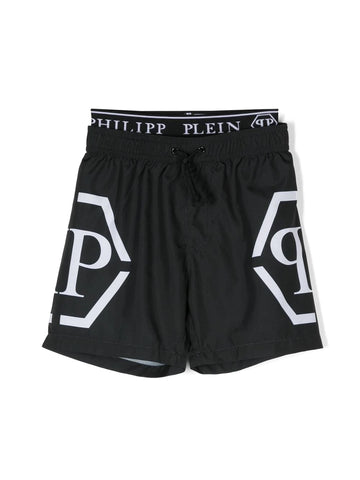 Children's clothing - PHILIPP PLEIN logo waist swimming costume