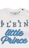 ملابس الأطفال - تي شيرت PHILIPP PLEIN باللون الأزرق المطرز بالشعار