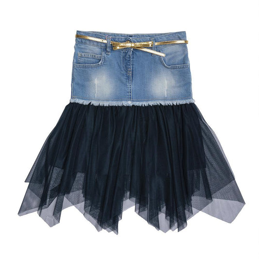 ROPA PARA NIÑOS - FALDA TEJANA PARA NIÑA MISS BLUMARINE - Modini Shop