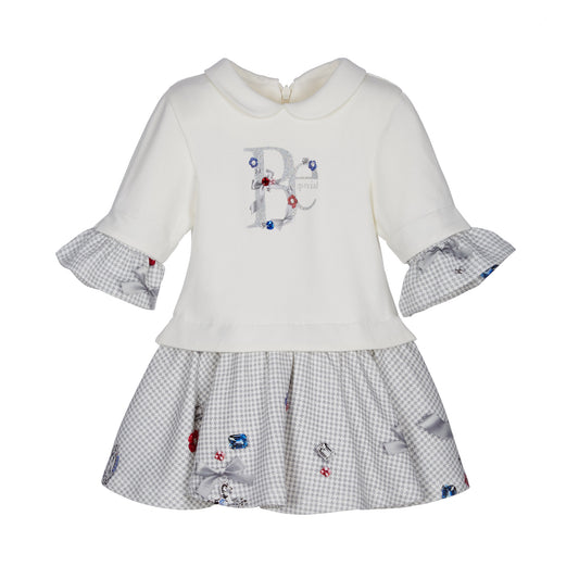 ROPA PARA NIÑAS - VESTIDO GRIS/BLANCO LAPIN HOUSE