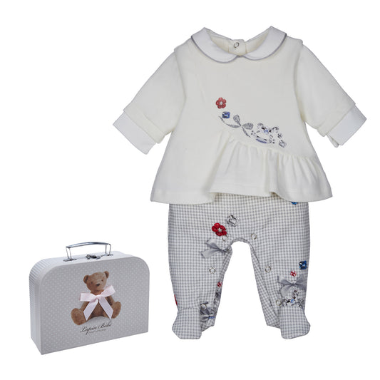 ROPA PARA BEBE - CONJUNTO BEIGE/GRIS BEBE LAPIN HOUSE