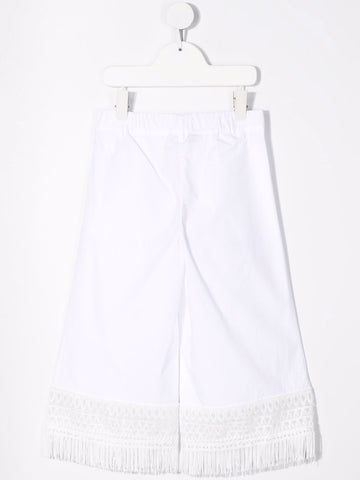 Pantalón blanco con fleco para niñas  TWINSET