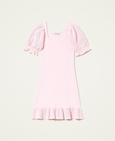 Ropa para niños- Vestido para niñas en color rosa knitted TWINSET