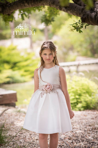 Vestido de ceremonia blanco 105 para niñas de la marca MIMILÚ