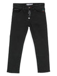 Pantalón negro largo denim con logo Philipp Plein