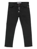 Long black denim pants with Philipp Plein logo