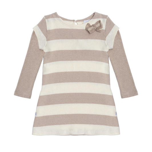 ROPA PARA NIÑAS - VESTIDO RAYAS BEIGE MAGIL - Modini Shop
