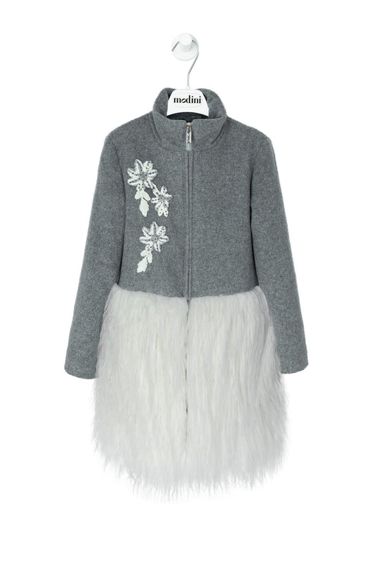 ROPA PARA NIÑOS - ABRIGO GRIS MISS BLUMARINE - Modini Shop