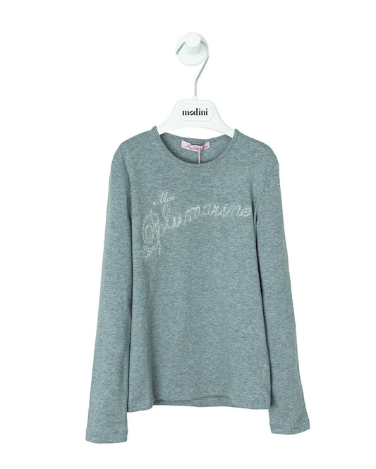ROPA PARA NIÑOS - CAMISETA GRIS MISS BLUMARINE - Modini Shop