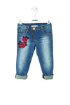 ROPA PARA NIÑOS - PANTALÓN TEJANO CON ROSA MISS BLUMARINE - Modini Shop