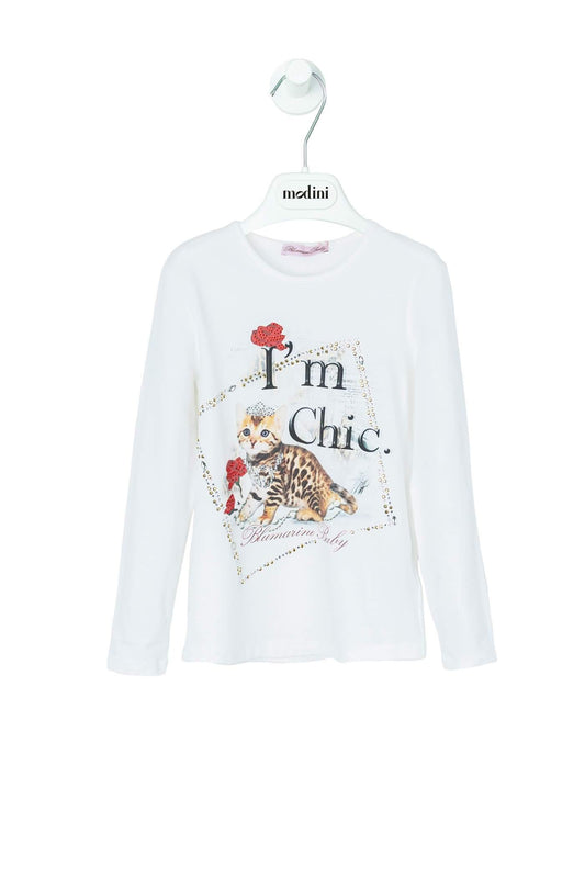 ROPA PARA NIÑOS - CAMISETA PRINT GATO MISS BLUMARINE - Modini Shop