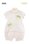 SET blanco de pantalones y camiseta para bebé niña verano Bimbalò - Modini Shop