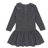 ROPA PARA NIÑOS - VESTIDO GRIS CON FLOR MAGIL - Modini Shop