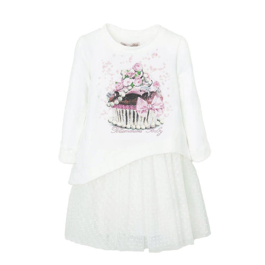 ROPA PARA NIÑOS - VESTIDO DOBLE CON JERSEY MISS BLUMARINE - Modini Shop