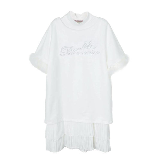ROPA PARA NIÑOS - VESTIDO DOBLE BLANCO MISS BLUMARINE - Modini Shop