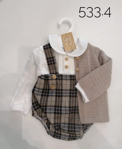 ملابس أطفال - طقم محبوك وقماش للبيبي بوي Baby Fashion
