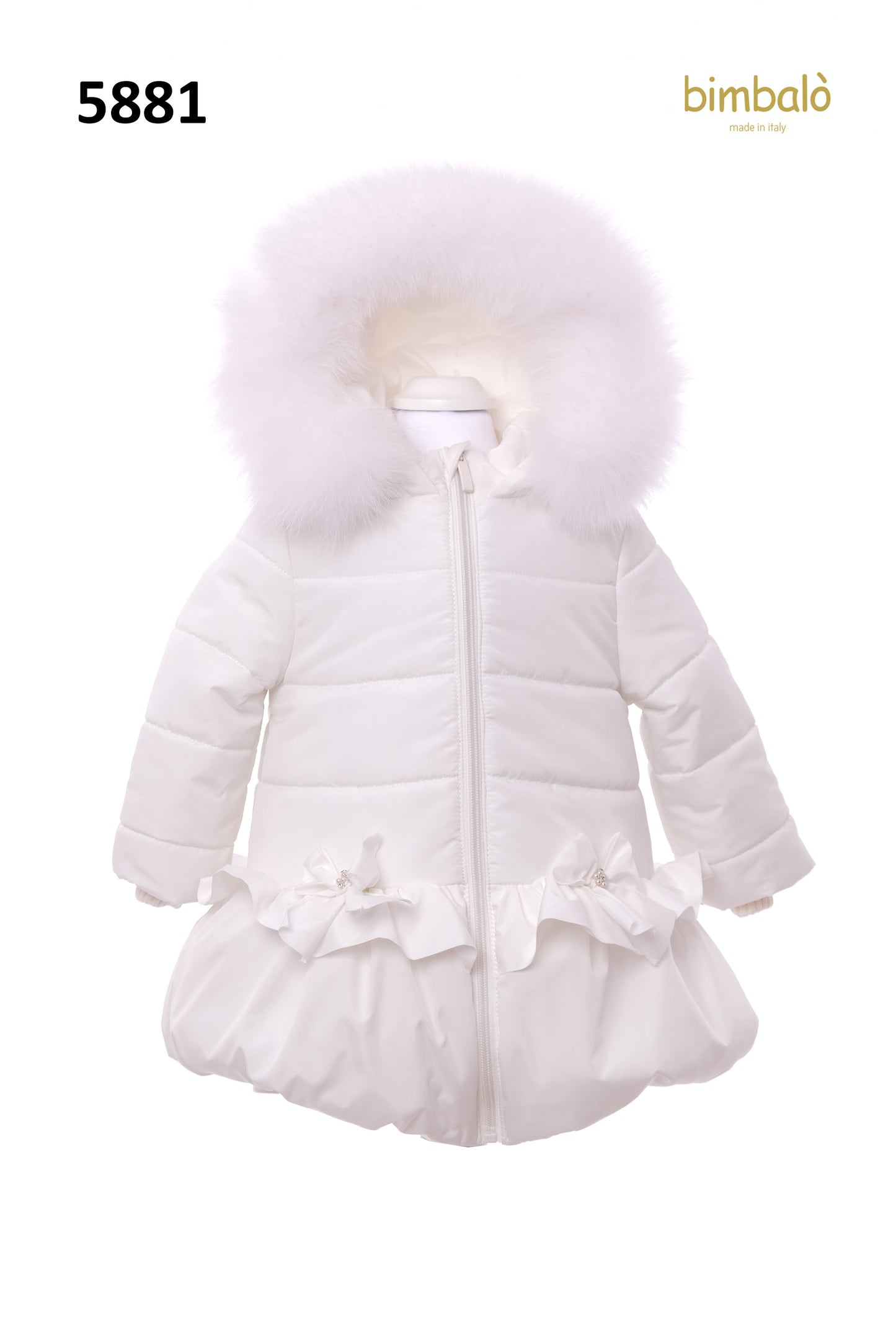 Ropa para niñas abrigo blanco BIMBALO