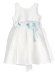 Vestido de ceremonia blanco  lazado azul 603 para niñas de la marca MIMILÚ