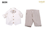 Set para niño de camisa y pantalón corto blanco (diferente de foto) BIMBALO