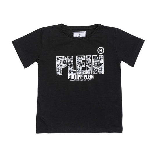 ROPA PARA NIÑOS - CAMISETA NEGRA CON PLEIN LOGO - Modini Shop