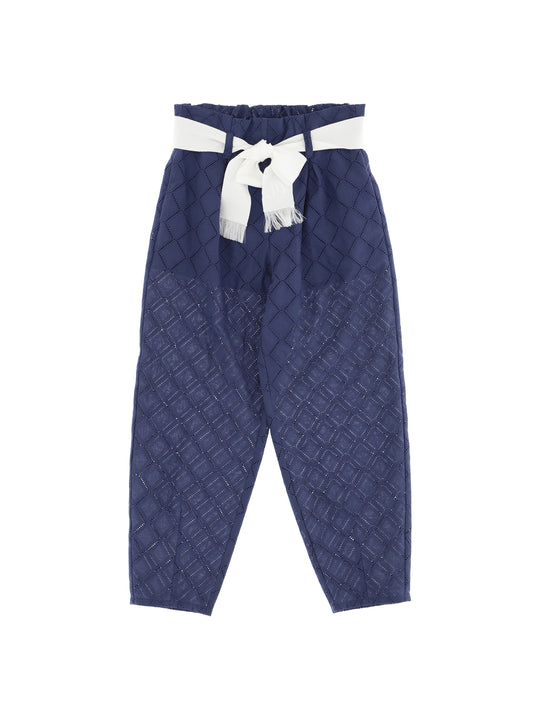Ropa para niños- pantalones con motivo a rombos y talle alto MONNALISA