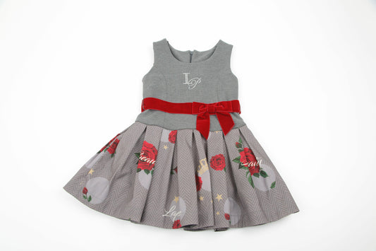 ROPA PARA NIÑOS - VESTIDO GRIS ESTAMPADO LAPIN HOUSE - Modini Shop