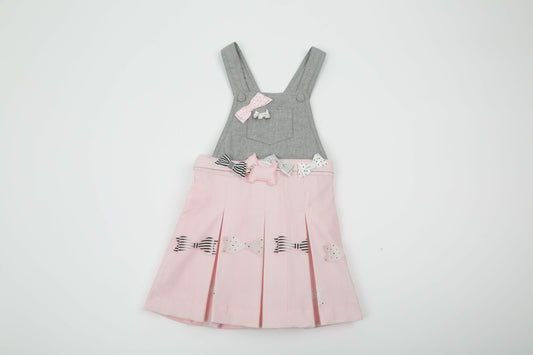 ROPA PARA NIÑOS - VESTIDO PETO ROSA-GRIS LAPIN HOUSE - Modini Shop