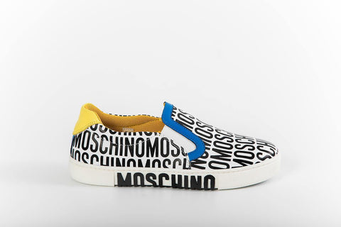 Zapatos Moschino 26152 VITELLO ST.MOSCHINO BIANCO-NERO-BLUETTE-GIALLO - Modini Shop