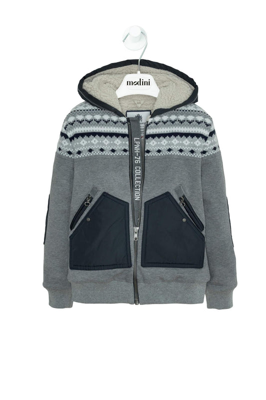 ROPA PARA NIÑOS - SUDADERA GRIS CON CAPUCHA LAPIN HOUSE - Modini Shop