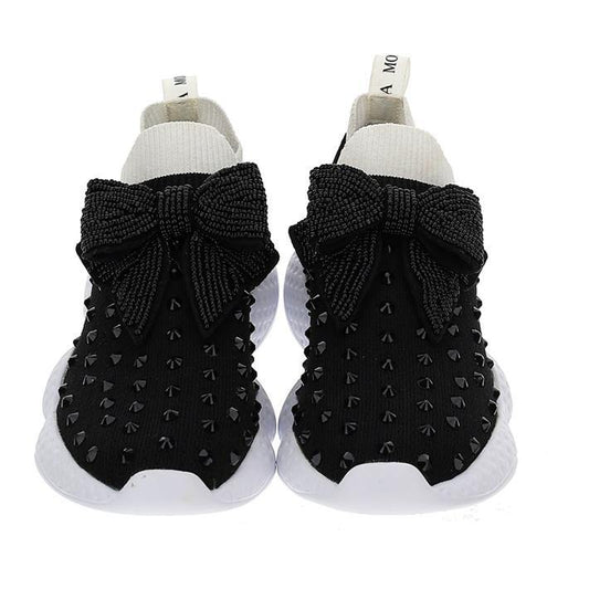 ZAPATOS PARA NIÑAS - SNEAKERS NEGRO TRETCH STRASS - Modini Shop