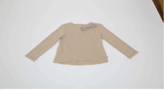 ROPA PARA NIÑAS - JERSEY BEIGE LAZO MAGIL - Modini Shop