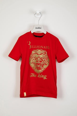 ROPA PARA NIÑOS - Camiseta roja con manga corta Billionaire Junior "Carlisle" - Modini Shop
