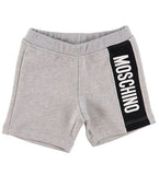 Ropa para niños - set gris de camiseta y pantalón corto con logo MOSCHINO