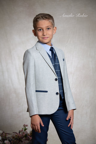 Full suit with gray blazer for child AMALIO RUBIO
