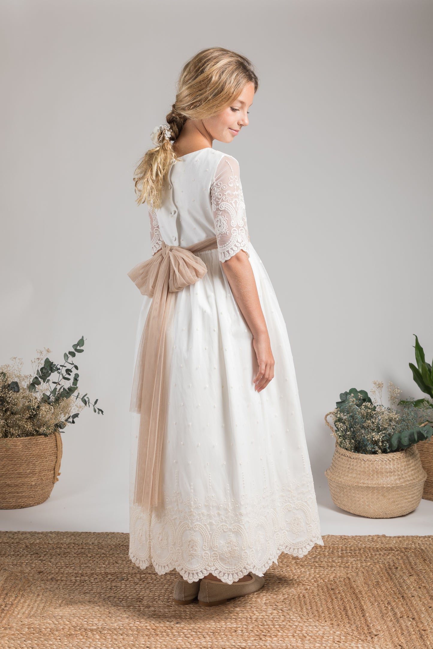 Boho Chic Communion Dress for girl Coordinanos