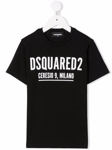 Kids clothing - black t-shirt logo milano DSQUARED2