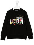 Sudadera  negra multicolor logo ICON