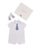 White bodysuit for child with slippers 48964 La Perla