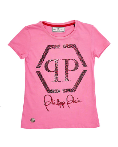 ملابس الأطفال - تي شيرت فيليب بلين باللون الوردي