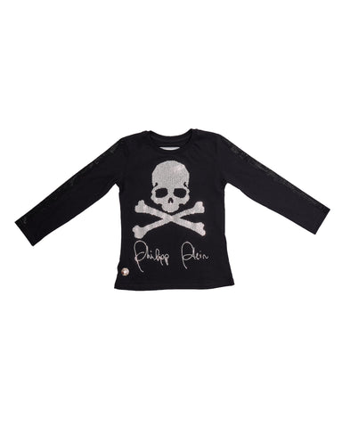 ملابس الأطفال - تي شيرت برقبة LS من توقيع Philipp Plein