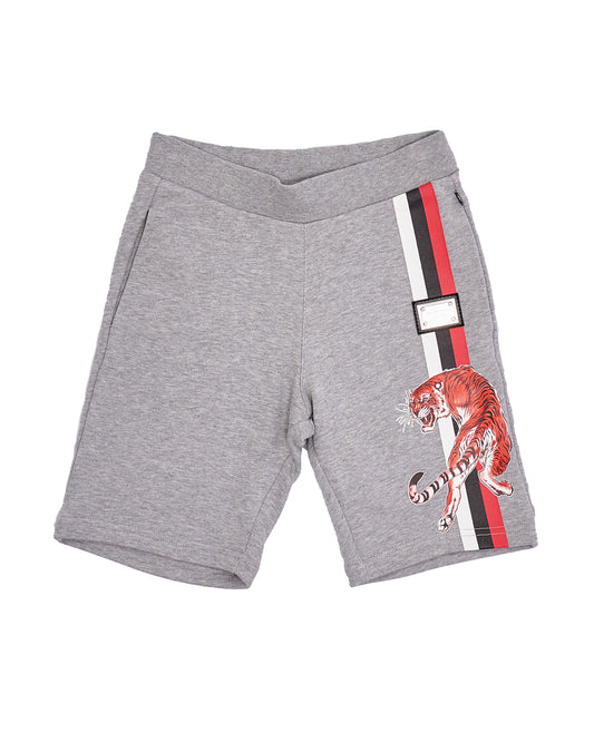 SHORTS GREY WITH TIGER FOR THE BOY PHILIPP PLEIN