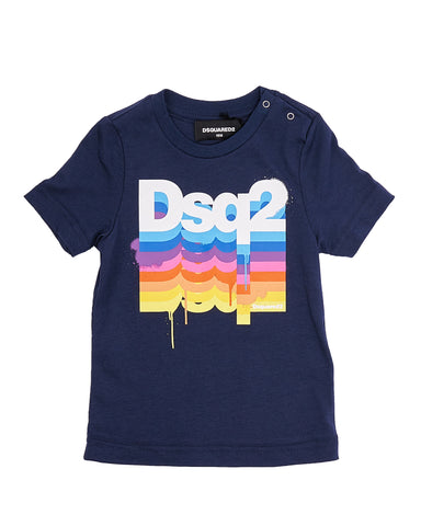 Children's clothing - T-shirt Navy blue logo DSQ2