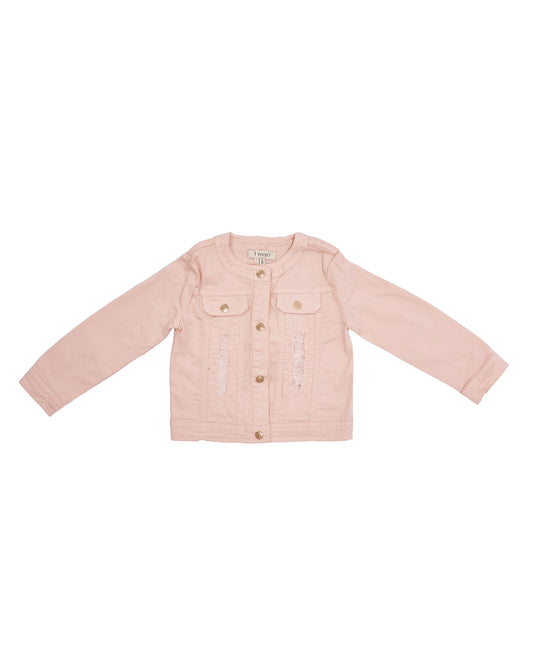 GIRLS CLOTHING - PINK JEANS JACKET TWINSET