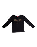 Ropa para niñas - camiseta negra de manga larga Gaudí