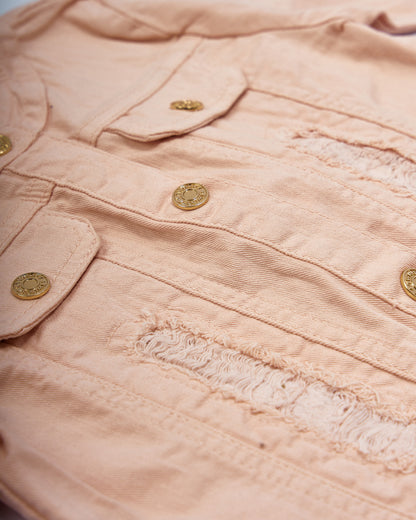 GIRLS CLOTHING - PINK JEANS JACKET TWINSET