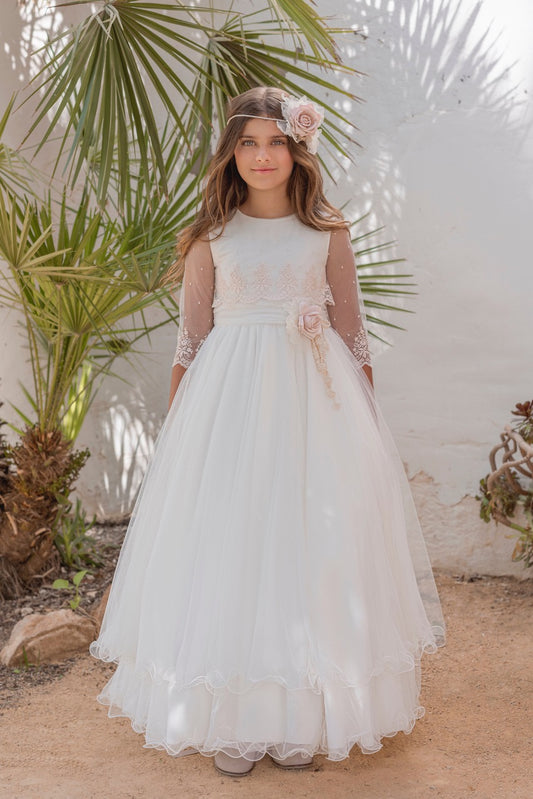 Vestido de comunión 506  para niña de la marca MIMILÚ