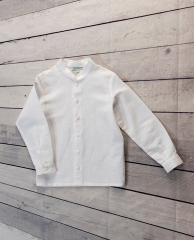 Ropa para niños - camisa lino blanca  Magaceda MARINA'S MODA