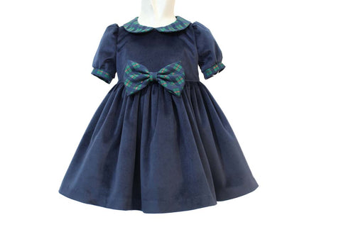 Ropa para niñas - vestido azul de la terciopelo Ambarabá
