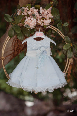 Blue 341 ceremony dress for baby girls by MIMILÚ brand
