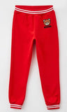 Ropa para niños - set rojo de sudadera y pantalónes largos  con oso y logo MOSCHINO